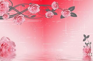 玫瑰倒影背景下载