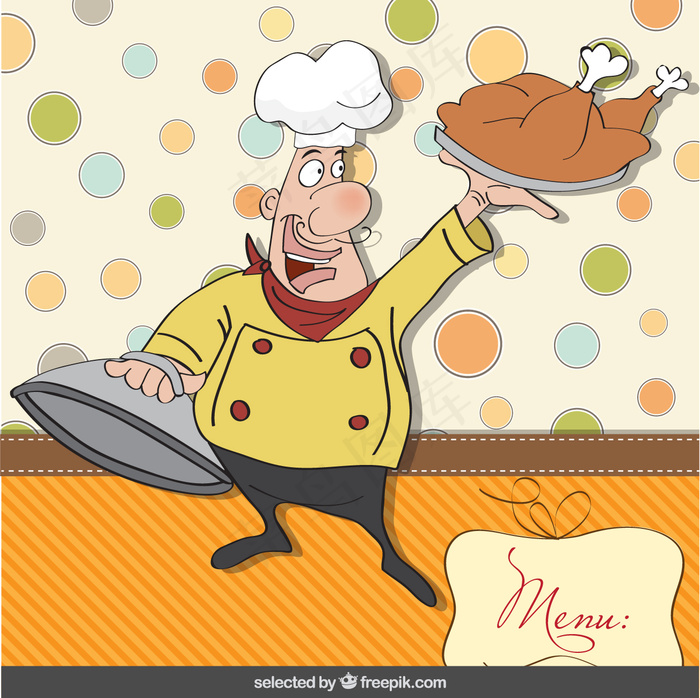 用剪贴簿背景厨师快乐