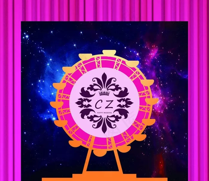 婚礼背景   风车背景(4725X4095(DPI:40))psd模版下载