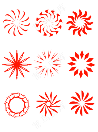 AI红色旋转花纹组成图形AI红色旋转花纹组成图形