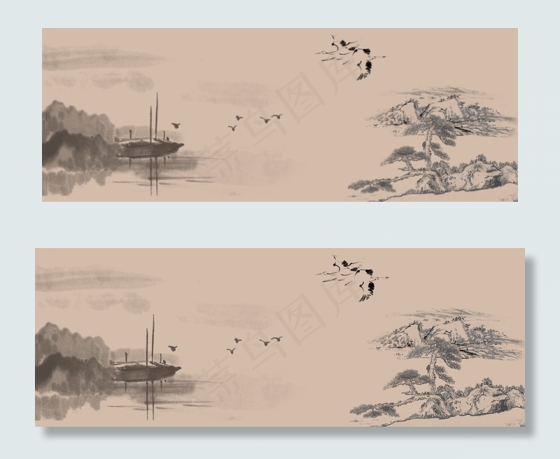 水墨中国风山水背景视频