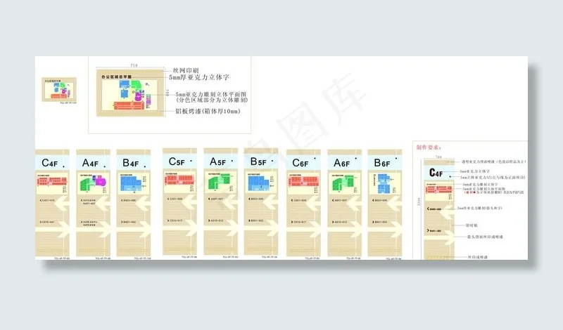索引牌 楼层指示牌 亚克力牌图片cdr矢量模版下载