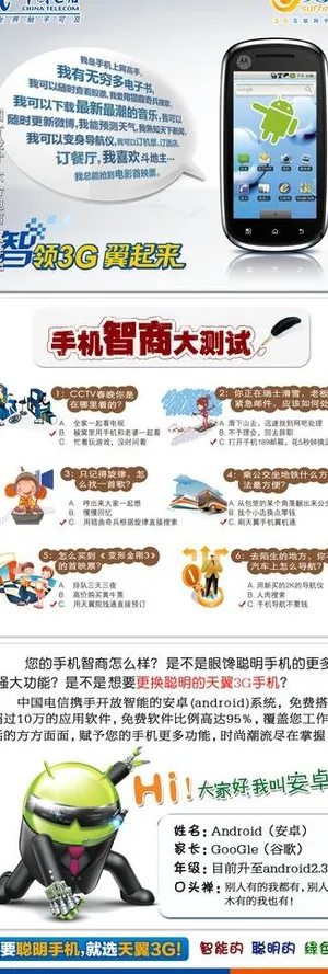 电信天翼聪明手机宣传展架图片