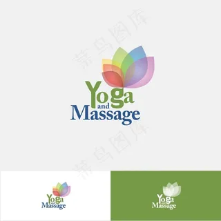 瑜伽和按摩的标志