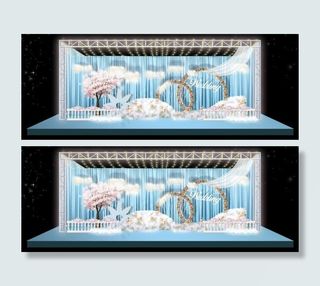 天蓝花门婚礼迎宾区主舞台