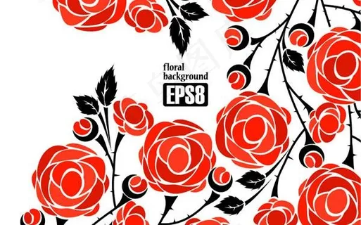 玫瑰花矢量素材