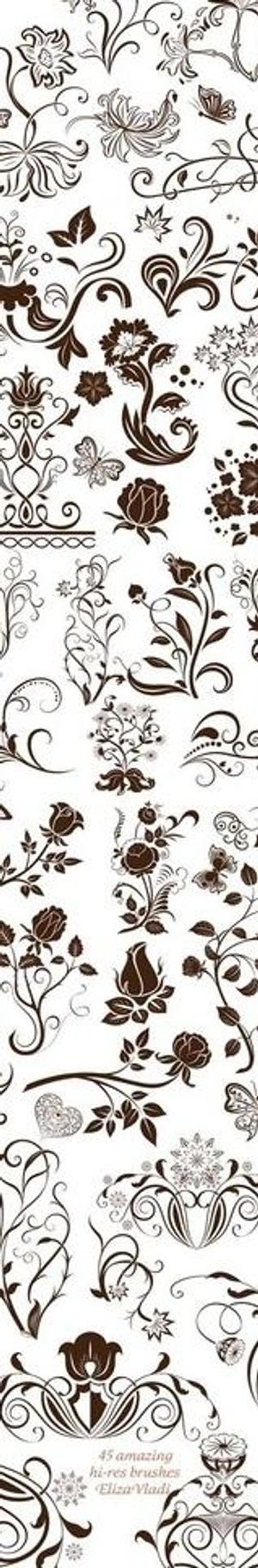 高清晰漂亮装饰花纹ps笔刷图片