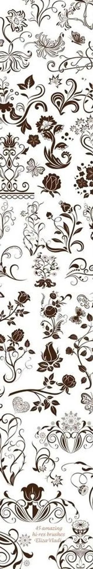 高清晰漂亮装饰花纹ps笔刷图片