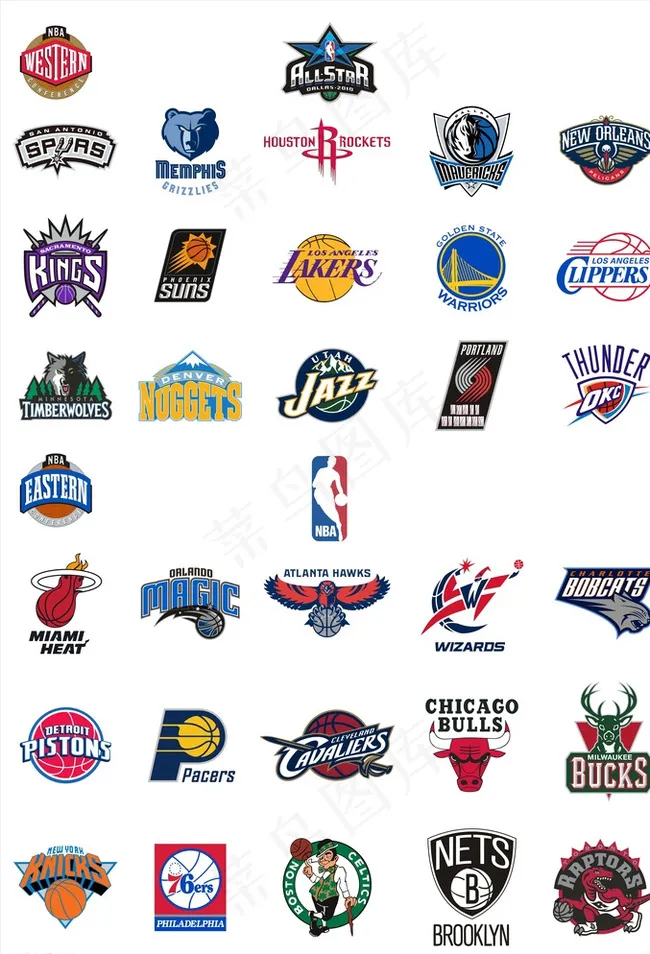 NBA30支球队logo图片cdr矢量模版下载