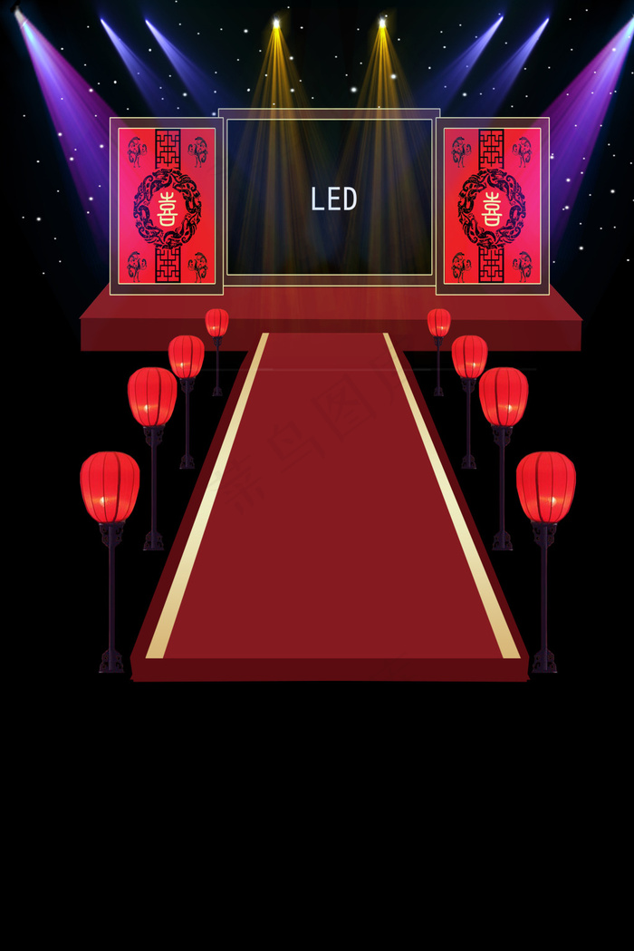 汉唐婚礼 效果图 古代 黑色 中式 龙门(2362X3542(DPI:300))psd模版下载