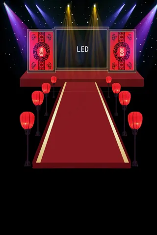 汉唐婚礼 效果图 古代 黑色 中式 龙门