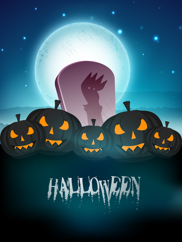 可怕的万圣节南瓜闪闪发光的背景