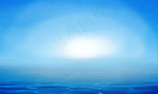 蓝色海面图片