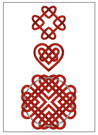 矢量中国结情人节花盘素材