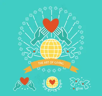 手绘艺术捐赠背景