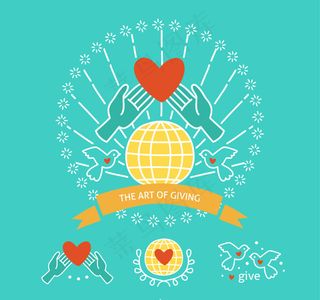 手绘艺术捐赠背景