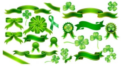 三叶草的丝带矢量