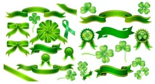 三叶草的丝带矢量