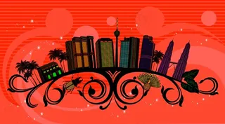 花纹建筑背景矢量素材