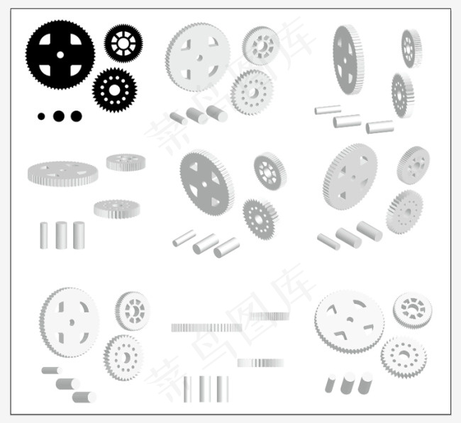 机械旋转齿轮eps,ai矢量模版下载