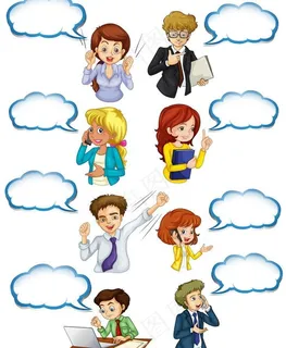 商务人物云对话图片