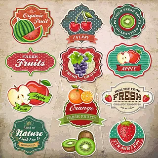 卡通水果食物图标设计