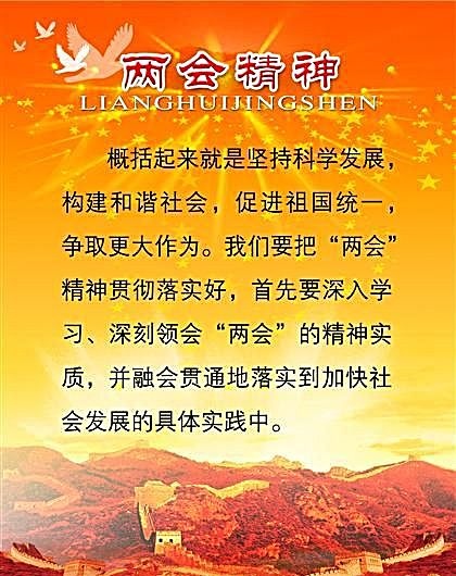两会精神 党政建设知识墙报(2551X3402(DPI:72))psd模版下载