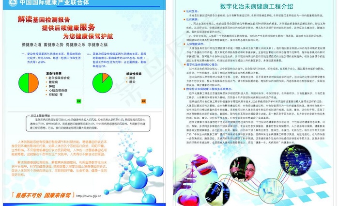 数字化基因 治未病 防治手册 宣传页图片ai矢量模版下载