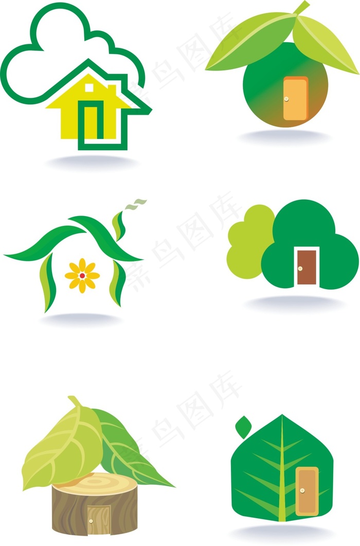 树叶拟物化cdr矢量模版下载