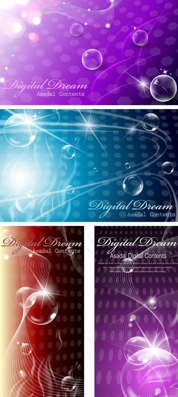 精美梦幻花纹背景矢量素材