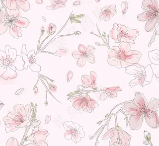 手绘花卉背景图案