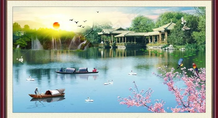 园林风景画图片