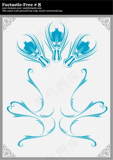 矢量素材潮流剪影花纹背景