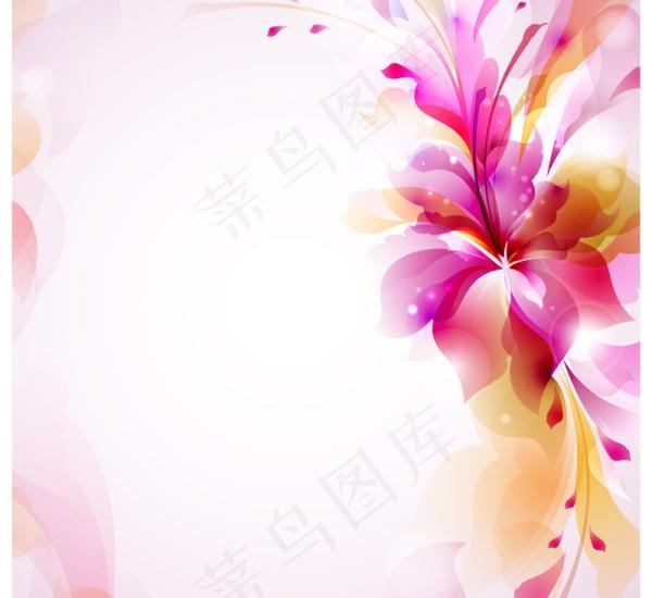 炫彩花纹背景矢量素材四ai矢量模版下载
