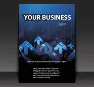 蓝色动感箭头地球 商务科技背景图片