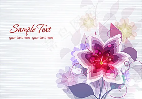 矢量花朵上的光斑 矢量花朵上的光斑