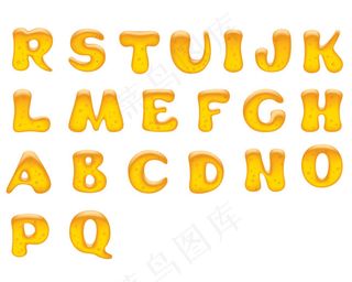 黄色字母设计分层图