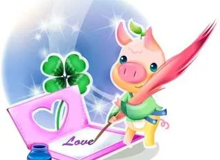 2007最新韩国新春情侣猪矢量图0...