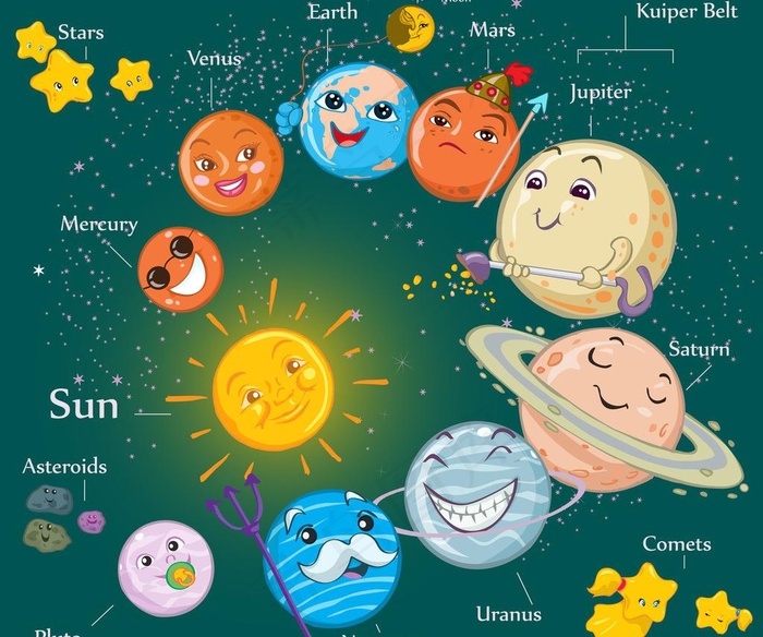宇宙行星图片ai矢量模版下载