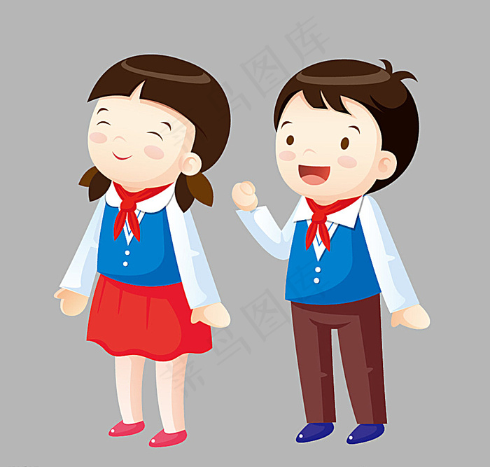 卡通红领巾儿童图片