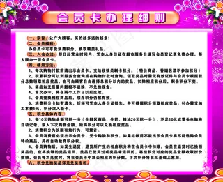 超市百货会员卡须知看板
