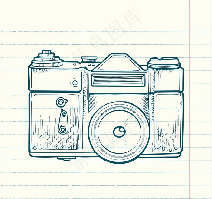 手绘数码相机矢量素材