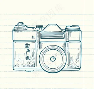 手绘数码相机矢量素材