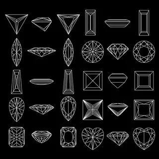 矢量钻石珠宝几何形状设计