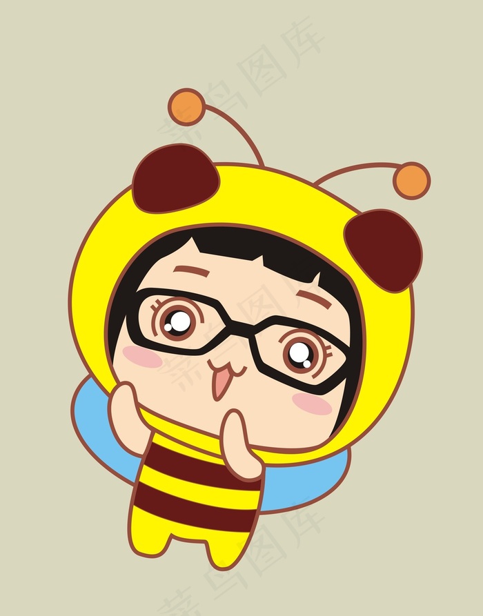 卡通小女孩卡通人物插画