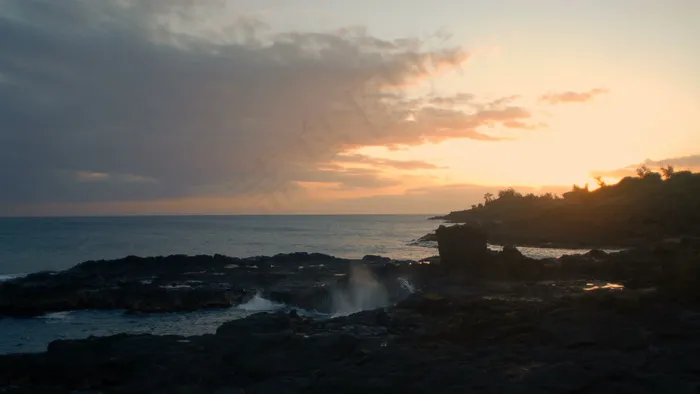 在波普海滩股票视频的夕阳