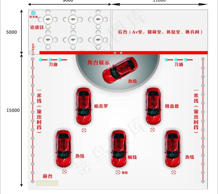 车展平面图图片cdr矢量模版下载