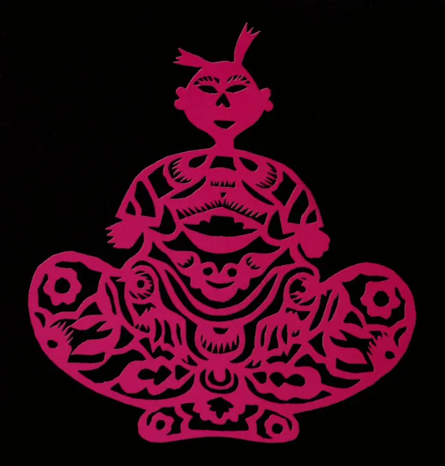 设计剪纸福娃psd模版下载