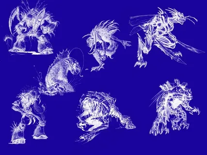 古代神兽和怪兽PS笔刷