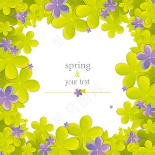 卡通花朵边框装饰 春季主题